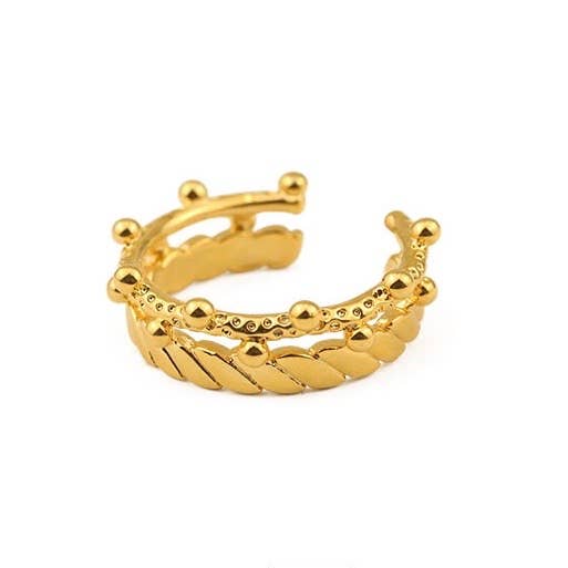 Double Crown Open Ring